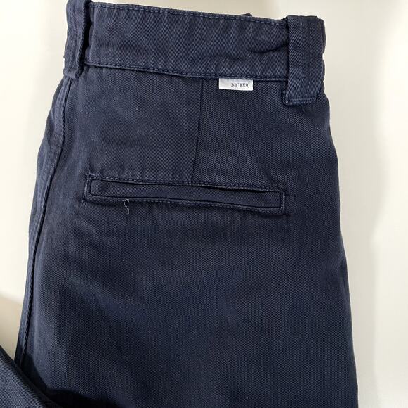 MOTHER Navy‎ Blue The Punk 76 Ankle Pants Raw Hem 26 High Rise USA Premium - Picture 7 of 9